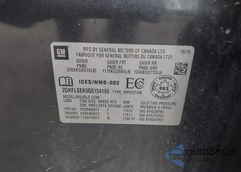 2016 GMC Terrain Sle-1 z USA, uszkodzony, nr VIN 2GKFLSEK9G6154199